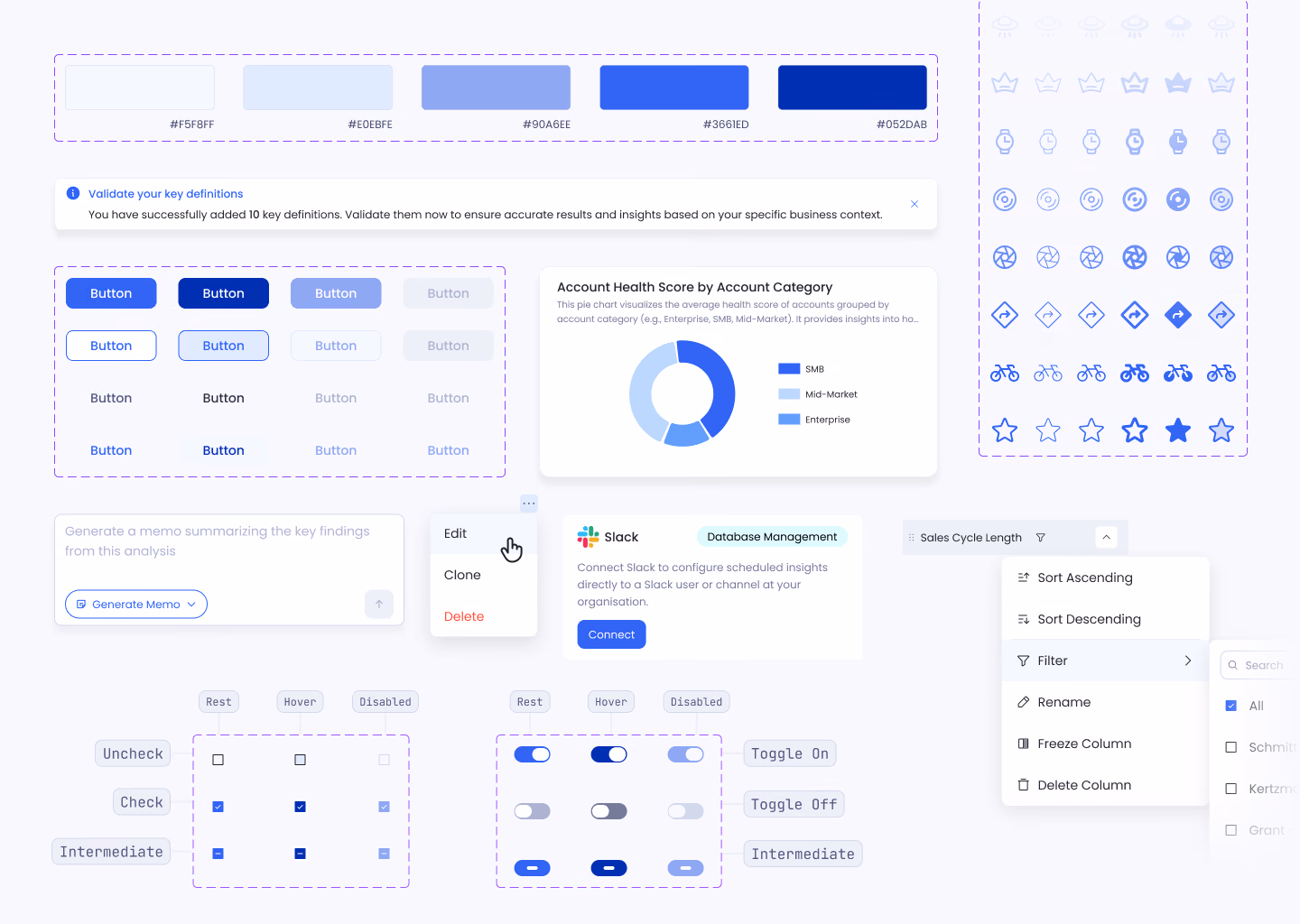 The design system in Figma, connected to a real Petavue product screen and a React prototype in the browser