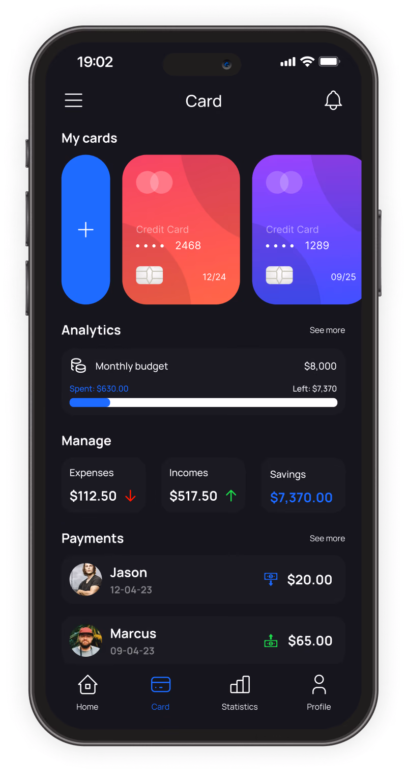 iMoney Card Screen