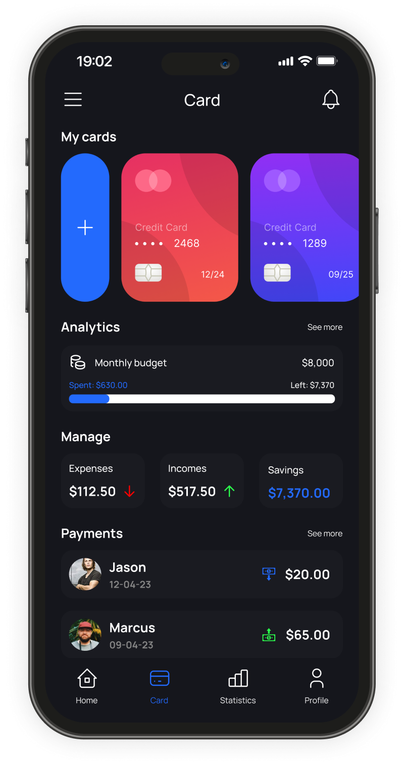 iMoney Card Screen