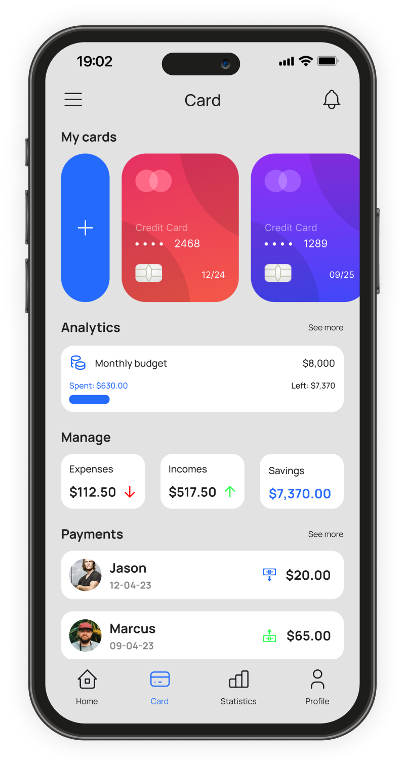 iMoney Card Screen