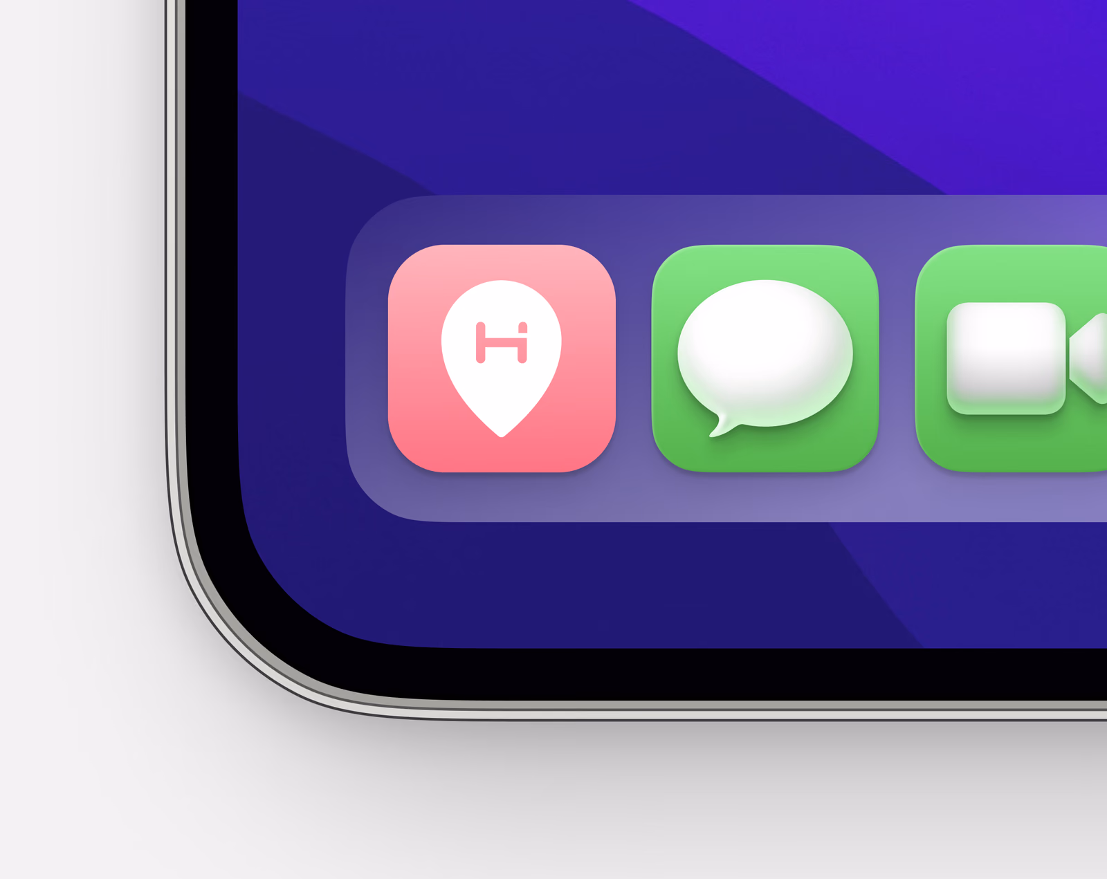 HotelArc icon in an iPhone dock beside Messages and FaceTime
