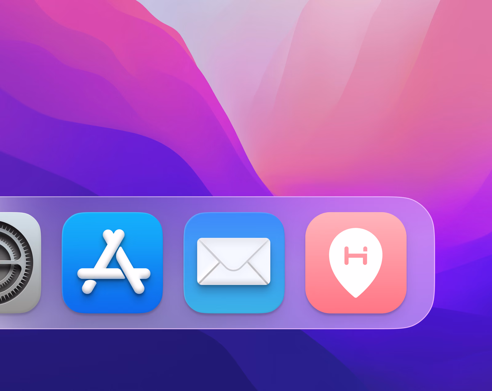 HotelArc icon in the macOS dock beside the App Store and Mail