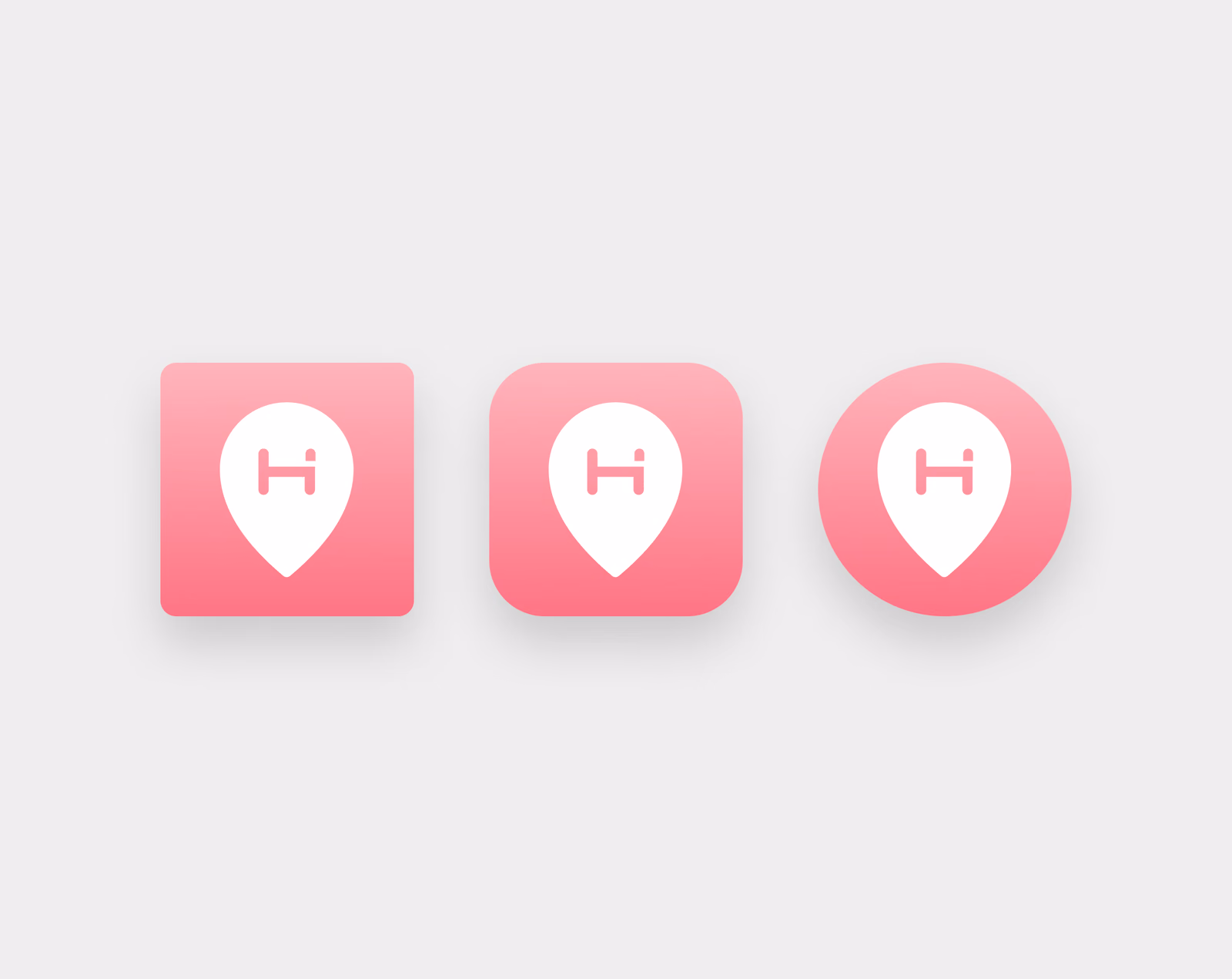 HotelArc icon in three shapes: square, rounded square and circle